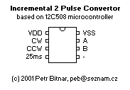 Incremental2Pulse converter - piazen pin mikrokontrolru